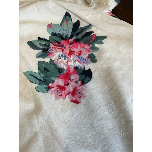 Joules Floral Linen Shift Dress Women 16 Beach Cruise Spring Easter Summer Stain - Picture 11 of 14